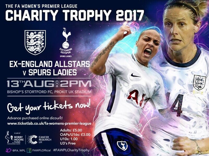 Ex-England legends to face Tottenham Hotspur in Charity Trophy